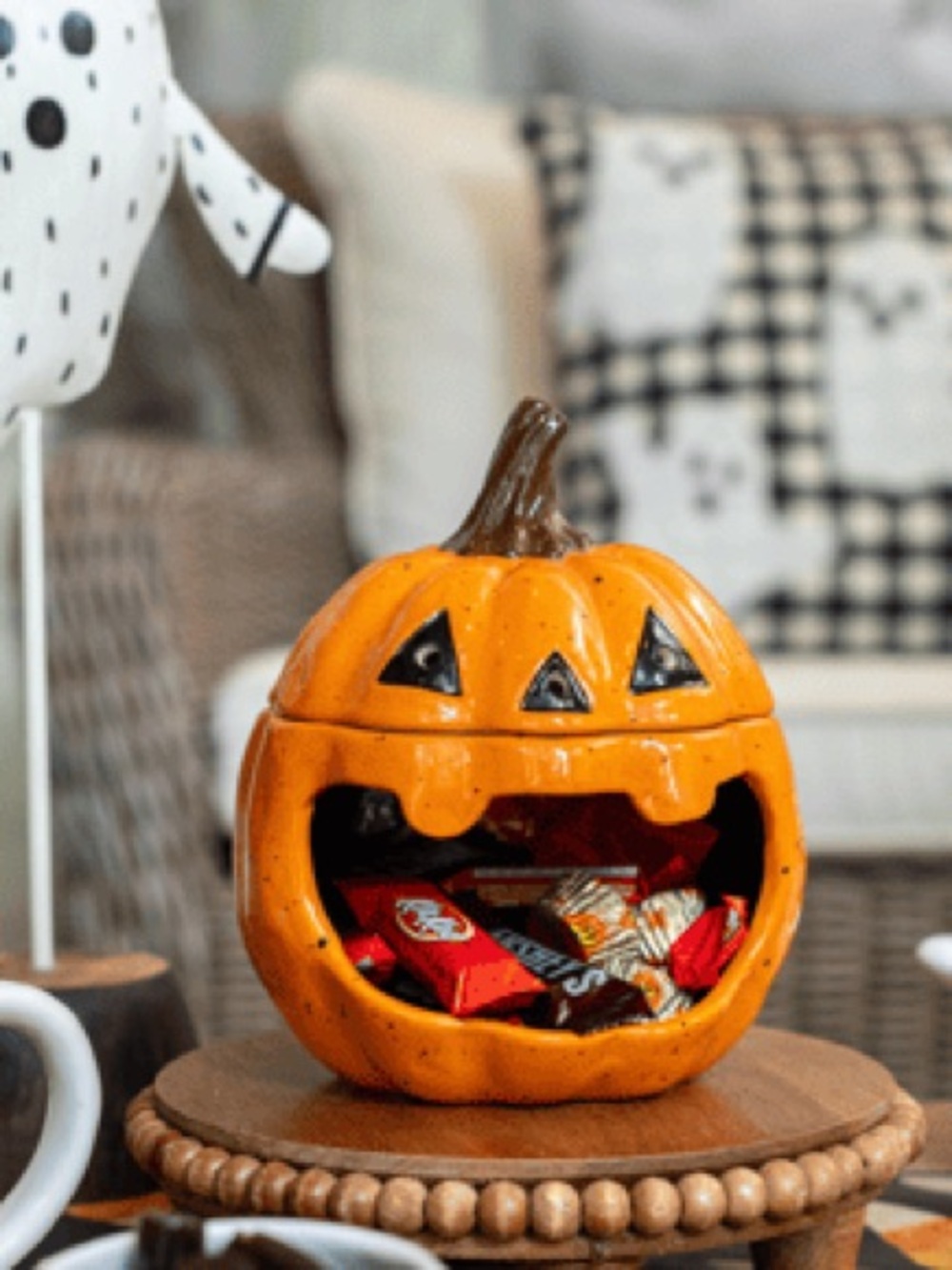 MUD PIE NWT Jack-O-Lantern Open Mouth Candy Container